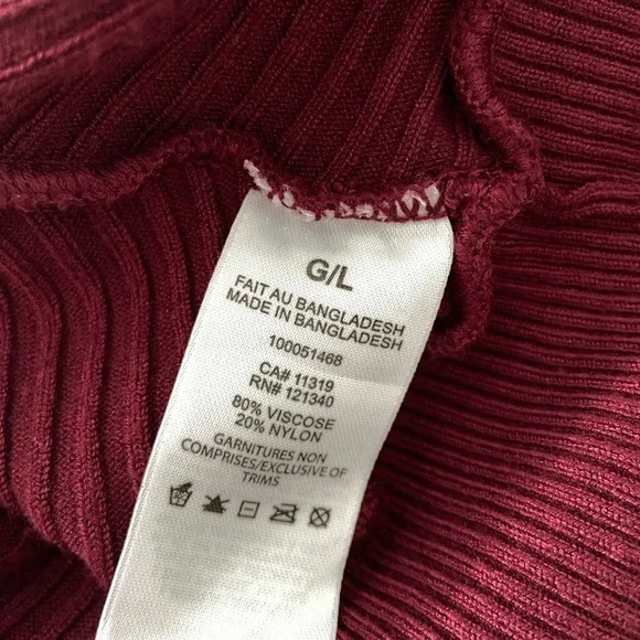 DYNAMITE RICH BURGUNDY BOATNECK BATWING RIB KNIT SWEATER, LARGE - Picture 10 of 10